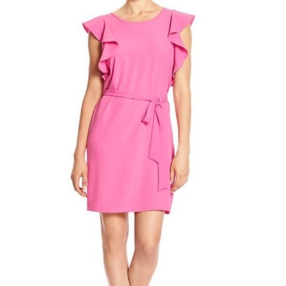 NWT Banana Republic Pink Flutter Sleeve Dress Size Small - Picture 1 of 9